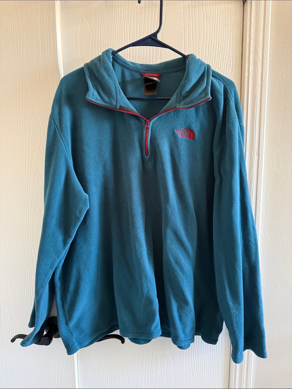 The North Face Teal Half-Zip Fleece with Pink Trim